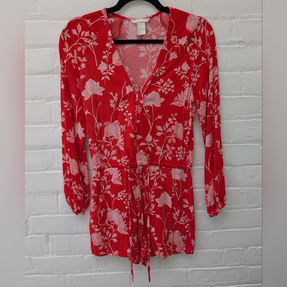 Red Floral Romper